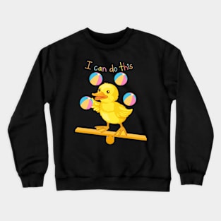 Funny cute duck juggling Crewneck Sweatshirt